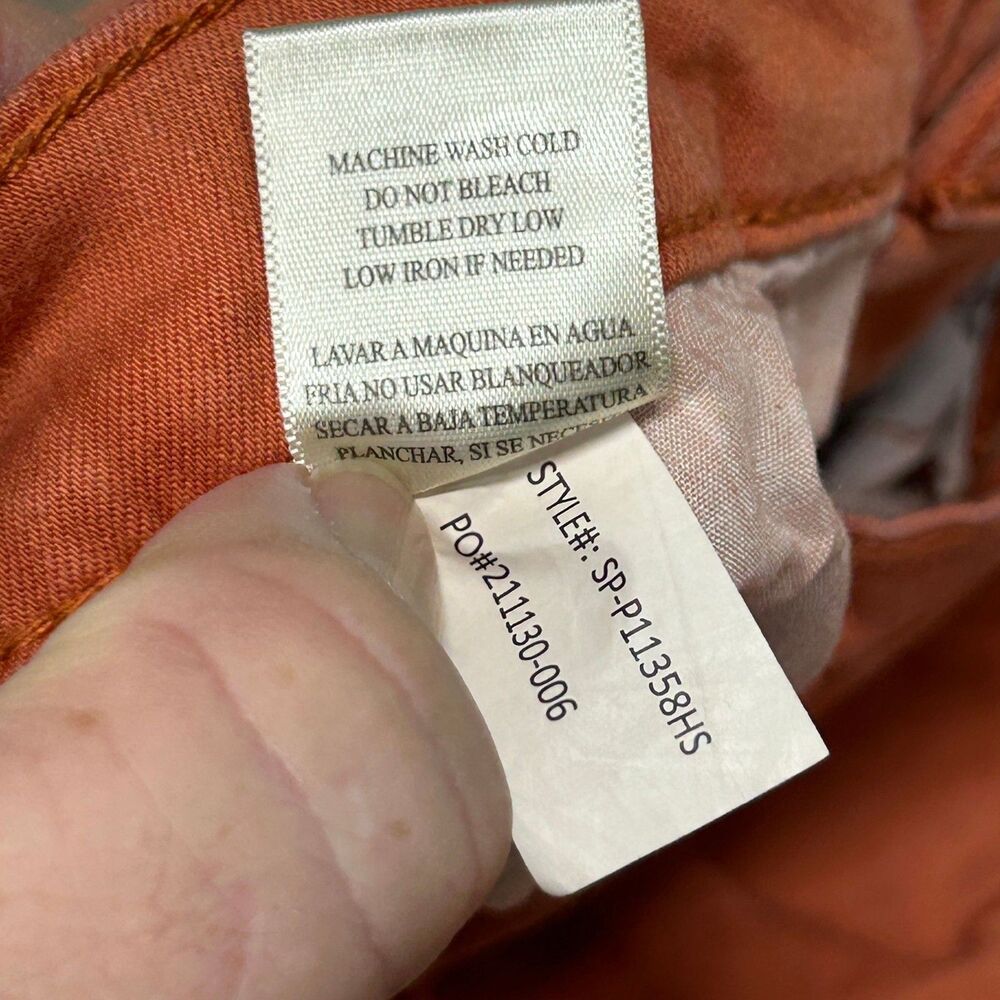 Sneak Peek Jeans Womens 11 Flare Frayed Hem Distressed Rust Orange Bootcut - Picture 10 of 13
